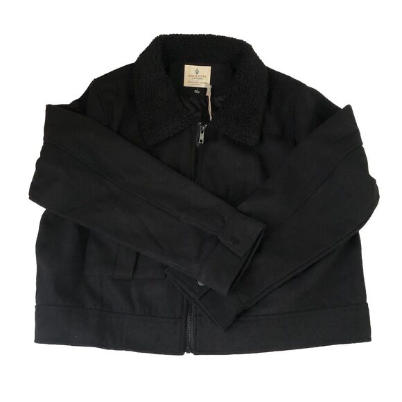 Jade & Ivory By 26 International Crop Jacket Fleece Collar Size XL  NWT - Picture 1 of 14